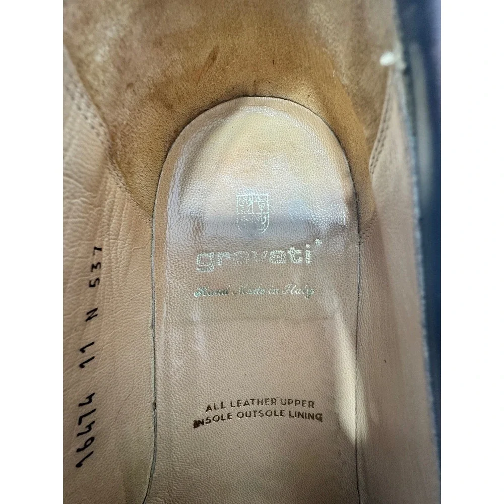 Gravati Loafers Mens 11 N Brown Penny Loafer Leather Hand Made Italy 16474 Dress